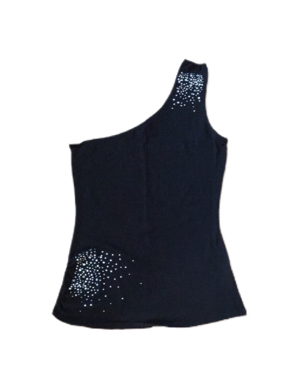SWS Black One-Shoulder Studded Women's Tank Top